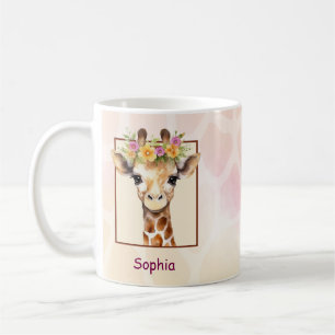 Sweet Safari Baby Giraffe in Rosa und Gelb Kaffeetasse