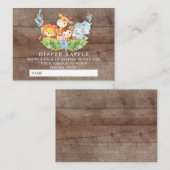Sweet Safari Baby Showdusche Windeln Raffle Ticket Begleitkarte (Vorne/Hinten)