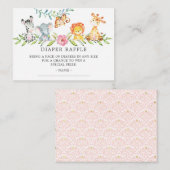 Sweet Safari Baby Showdusche Windeln Raffle Ticket Begleitkarte (Vorne/Hinten)