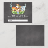 Sweet Safari Baby Showdusche Windeln Raffle Ticket Begleitkarte (Vorne/Hinten)