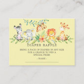 Sweet Safari Baby Showdusche Windeln Raffle Ticket Begleitkarte (Vorderseite)