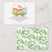 Sweet Safari Baby Showdusche Windeln Raffle Ticket Begleitkarte (Vorne/Hinten)