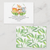 Sweet Safari Baby Showdusche Windeln Raffle Ticket Begleitkarte (Vorne/Hinten)