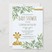 Sweet Safari Jungle Giraffe Babydusche Einladung (Vorderseite)