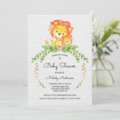 Sweet Safari Jungle Lion Baby Dusche Einladung (Stehend Vorderseite)
