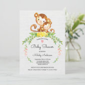 Sweet Safari Jungle Monkey Baby Dusche Einladung (Stehend Vorderseite)