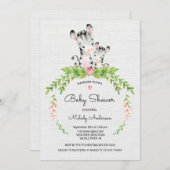 Sweet Safari Jungle Zebra Baby Dusche Einladung (Vorne/Hinten)