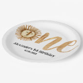 Sweet Safari Lion Kinder 1. Geburtstag Pappteller (Schrägansicht)