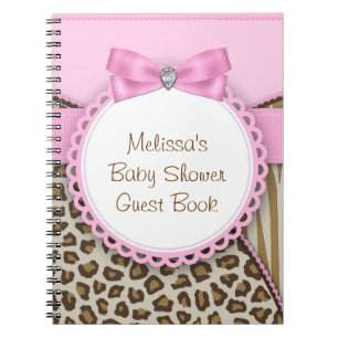 Sweet Safari Pink und Brown Baby Showbook Notizblock