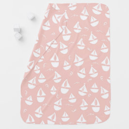 Sweet Sailboats Pink CUSTOMIZABLE Babydecke