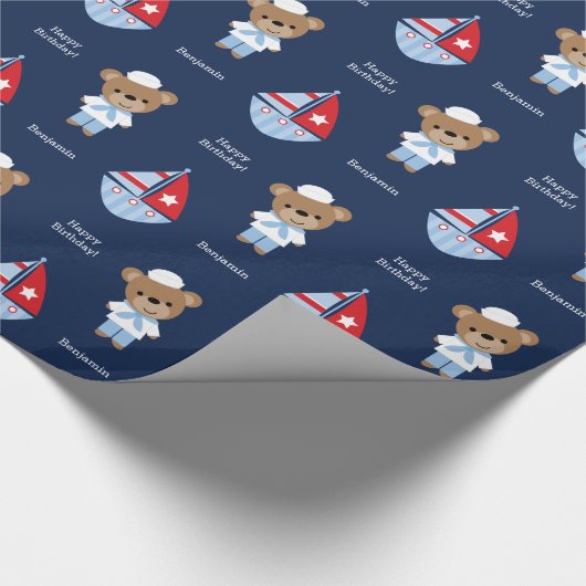 Sweet Sailor Bear Geschenkpapier (Ecke)