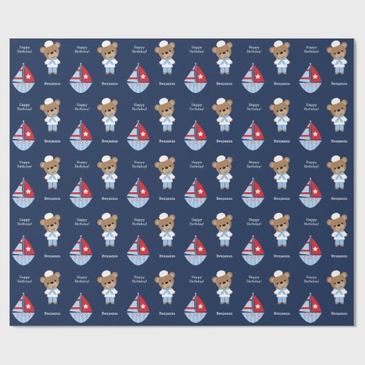Sweet Sailor Bear Geschenkpapier (Flach)