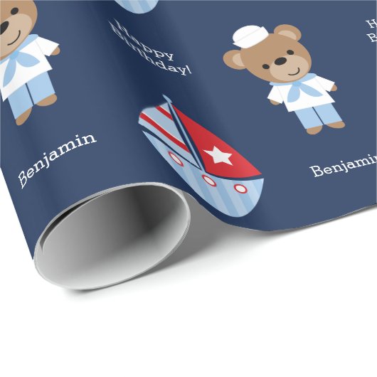 Sweet Sailor Bear Geschenkpapier (Rolleneckpunkt)