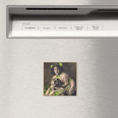Sweet Saint Bernard Vintag Foto Magnet (In Situ (Geschirrspüler))