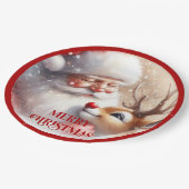 Sweet Santa and Red Nose Rudolph Holiday Plates Pappteller (Schrägansicht)