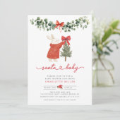 Sweet "Santa Baby" Feriendusche Einladung (Stehend Vorderseite)