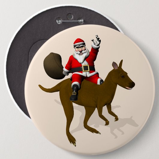 Sweet Santa Claus auf Kangaroo Button (Vorne & Hinten)
