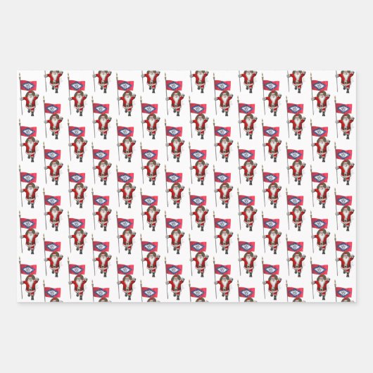 Sweet Santa Claus besucht Arkansas Geschenkpapier Set (Vorderseite)