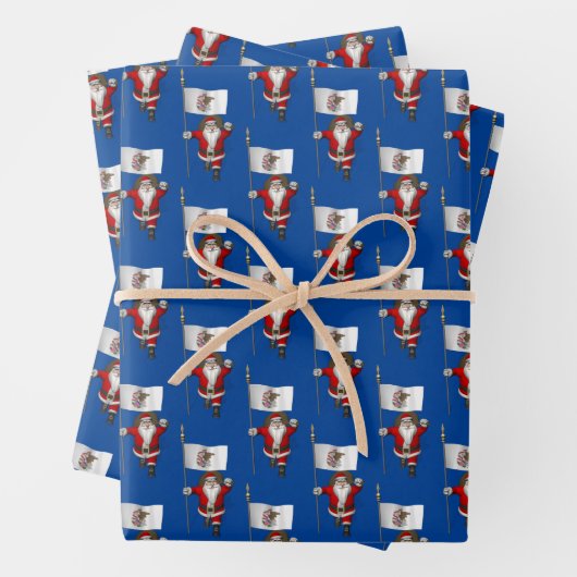 Sweet Santa Claus besucht Illinois Geschenkpapier Set (Beispiel)