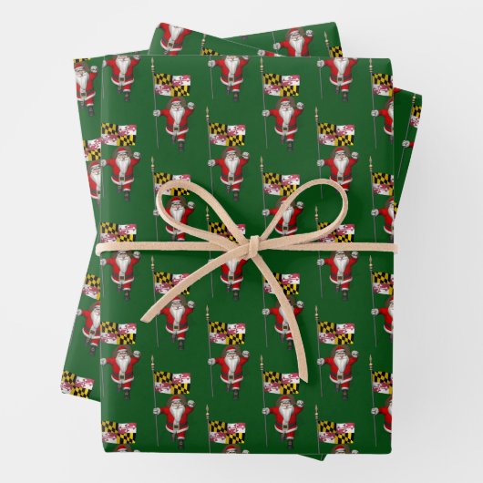 Sweet Santa Claus besucht Maryland Geschenkpapier Set (Beispiel)
