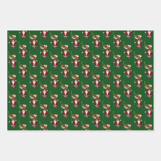 Sweet Santa Claus besucht Maryland Geschenkpapier Set (Vorderseite)