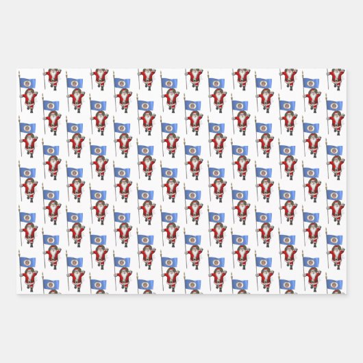 Sweet Santa Claus Besucht Minnesota Geschenkpapier Set (Vorderseite 3)