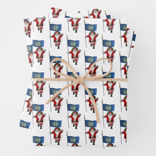 Sweet Santa Claus besucht Nebraska Geschenkpapier Set (Beispiel)