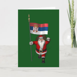 Sweet Santa Claus besucht Serbien Feiertagskarte