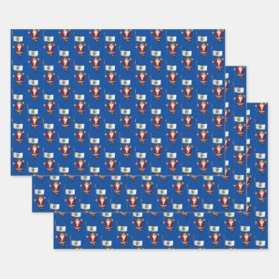 Sweet Santa Claus besucht West Virginia Geschenkpapier Set