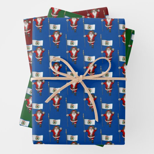 Sweet Santa Claus besucht West Virginia Geschenkpapier Set (Beispiel)
