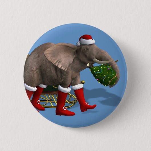 Sweet Santa Claus Elephant Button (Vorderseite)