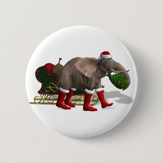 Sweet Santa Claus Elephant Button (Vorderseite)
