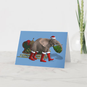 Sweet Santa Claus Elephant Feiertagskarte