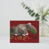 Sweet Santa Claus Elephant Feiertagspostkarte (Stehend Vorderseite)