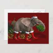 Sweet Santa Claus Elephant Feiertagspostkarte (Vorne/Hinten)