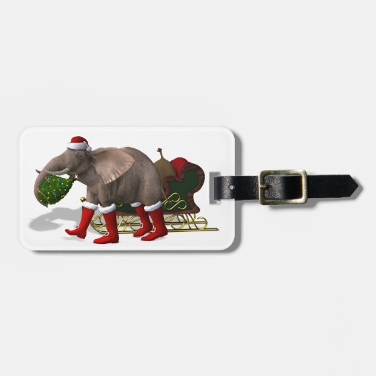 Sweet Santa Claus Elephant Gepäckanhänger (Vorderseite horizontal)