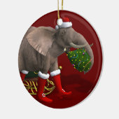 Sweet Santa Claus Elephant Keramik Ornament (Links)