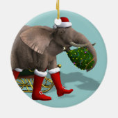 Sweet Santa Claus Elephant Keramikornament (Hinten)