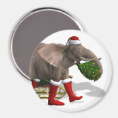 Sweet Santa Claus Elephant Magnet (Vorderseite/Rückseite)