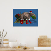 Sweet Santa Claus Elephant Poster (Küche)