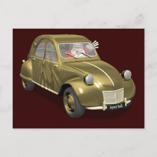 Sweet Santa Claus in Citroen 2 CV Feiertagspostkarte
