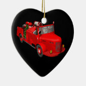 Sweet Santa Claus in Fire Motor Keramik Ornament (Rechts)