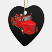Sweet Santa Claus in Fire Motor Keramik Ornament (Links)