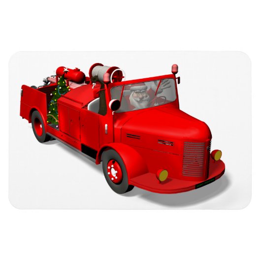 Sweet Santa Claus in Fire Motor Magnet (Horizontal)