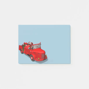 Sweet Santa Claus in Fire Motor Post-it Klebezettel