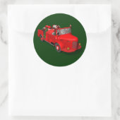 Sweet Santa Claus in Fire Motor Runder Aufkleber (Tasche)