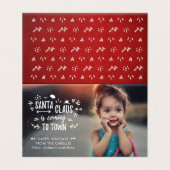 Sweet Santa Claus kommt mit Script Foto Mini Card (Außenseite Aufgefaltet)