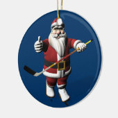 Sweet Santa Claus Lieben Ice Hockey Keramikornament (Links)