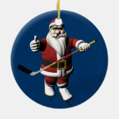 Sweet Santa Claus Lieben Ice Hockey Keramikornament (Hinten)