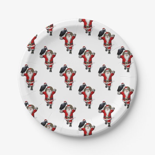 Sweet Santa Claus Lieben Ravens Pappteller (Vorderseite)